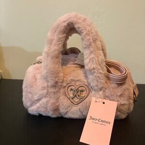Juicy Couture Faux Fur Mini Barrel Bag - Blush Pink